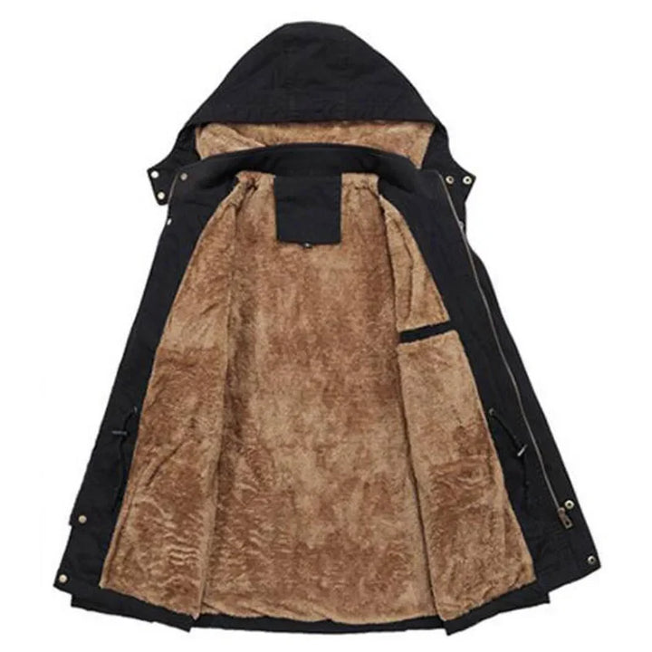 New Military Thick Warm Men Jacket Winter Parkas Casual Cotton Padded Multi-Pocket Fur Hoodie