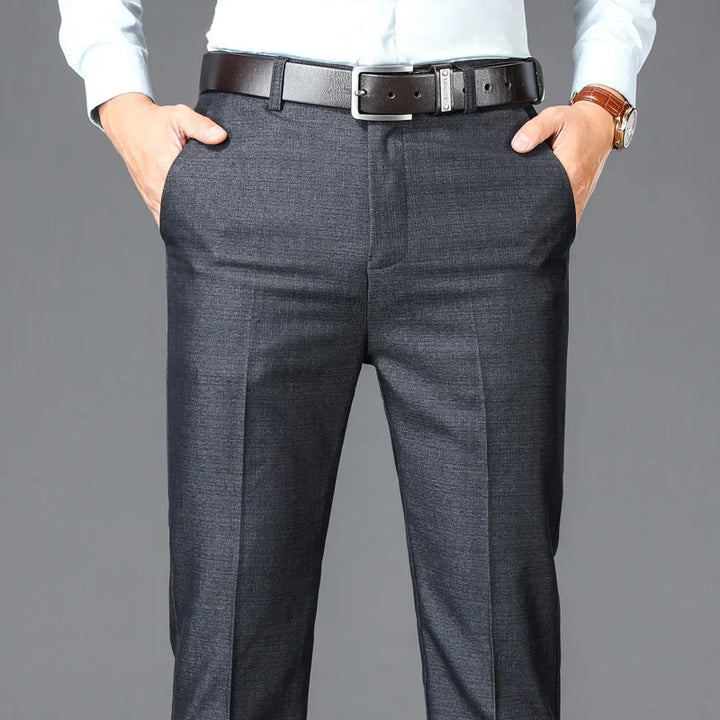 Men’s Business Casual High Waist Straight Classic Suit Pants
