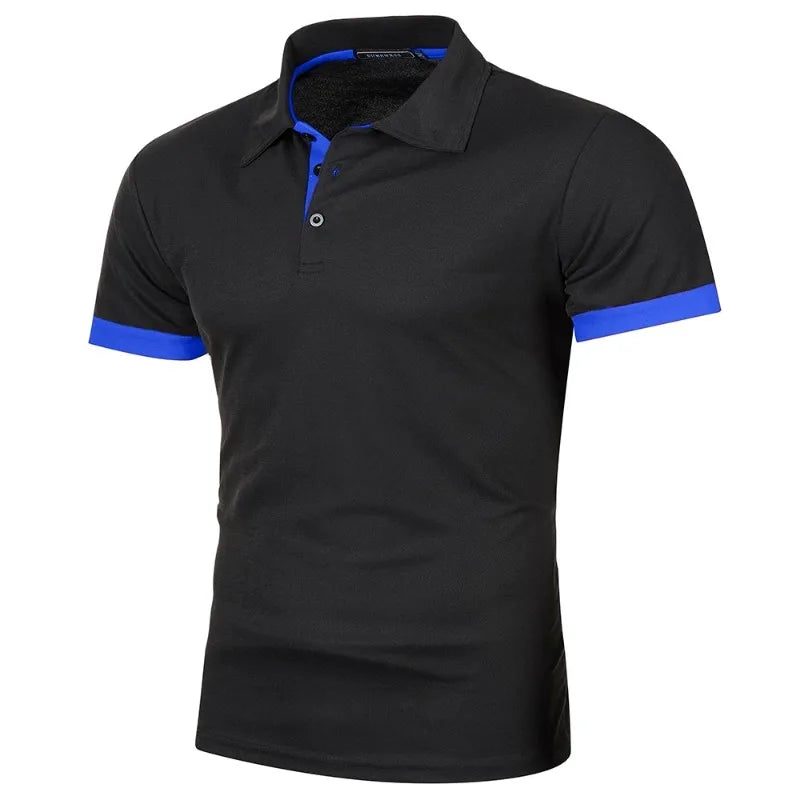 New Mens Short Sleeve Polo Shirt Solid Color
