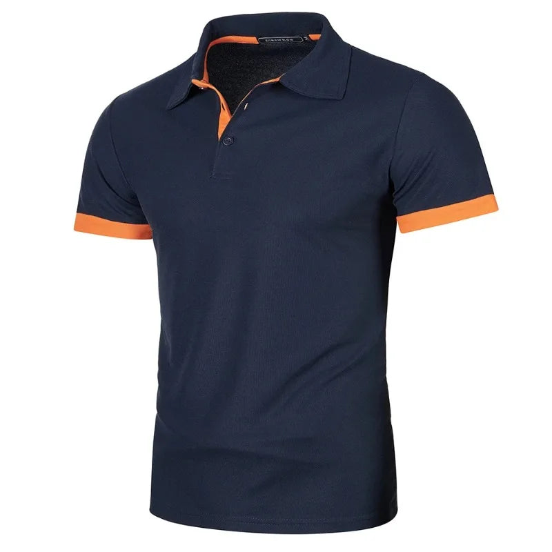 New Mens Short Sleeve Polo Shirt Solid Color