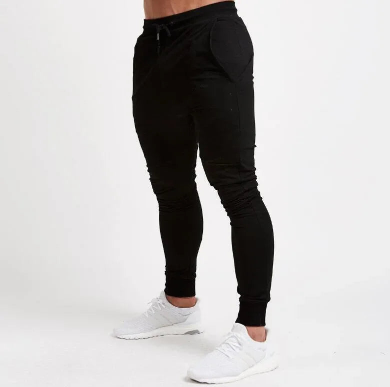 Men Style & Comfort Long Slim Fit Pants Elastic Waist Lace Up
