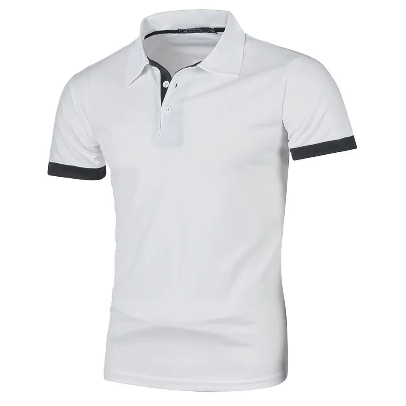 New Mens Short Sleeve Polo Shirt Solid Color
