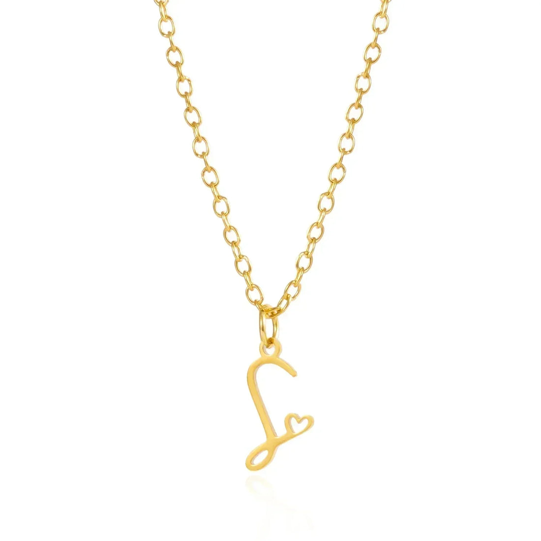 26 Initial Letters Heart Pendant Stainless Steel Necklace for Women Gold Color A-Z Alphabet Choker Chain Birthday Jewelry Gift