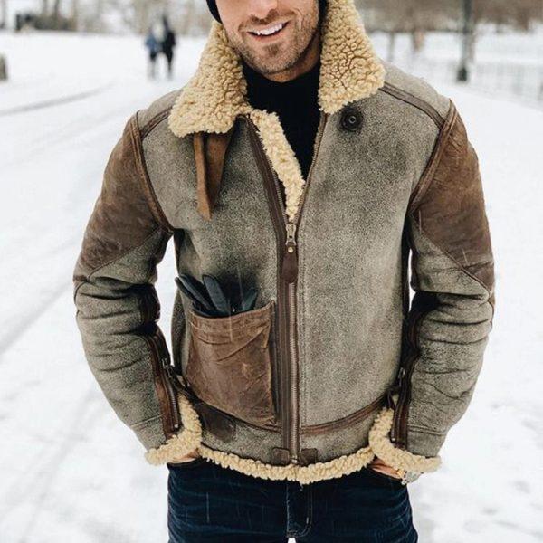 Men's Winter Jacket – Warm Motorcycle Biker Coat with Stand Collar