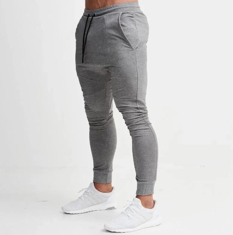 Men Style & Comfort Long Slim Fit Pants Elastic Waist Lace Up