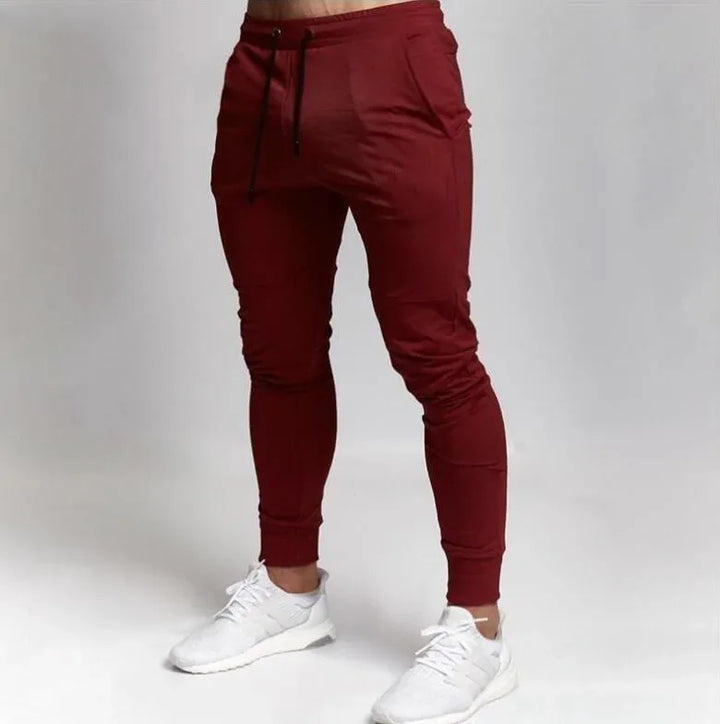 Men Style & Comfort Long Slim Fit Pants Elastic Waist Lace Up