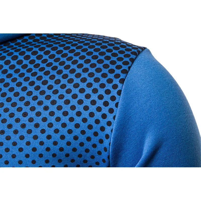 Men's Zip Up Hoodie – Polka Dot Pocket Sport Casual Sweatshirt