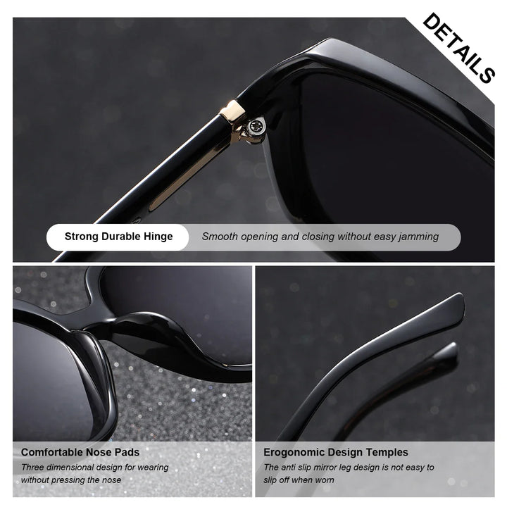 BARCUR Women’s Gradient Butterfly Frame Polarized Fashionable Sunglasses – Trendy Elegant Large PC Elliptical Design with UV400 Protection for Summer Travel Beach Shopping & Summer Style – White Gift Box Included