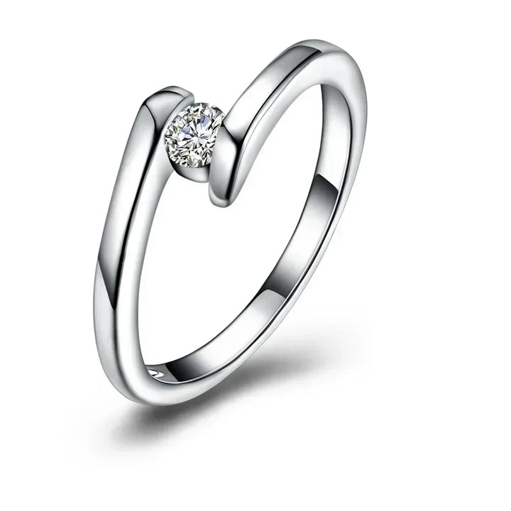 925 Sterling Silver Women Ring 7-10# Fine Simple Shiny Zircon Fashion Wedding Gift Charm Party Jewelry Accessories Wholesale