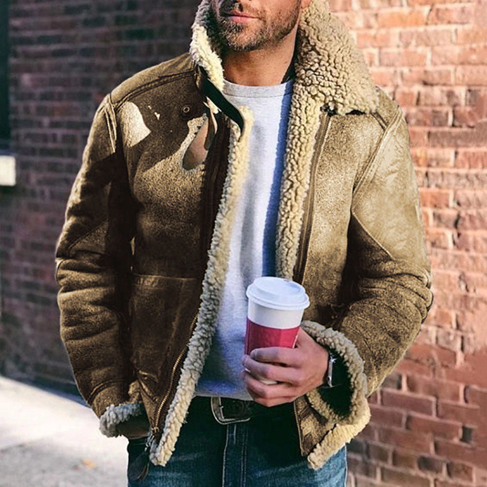 Men's Winter Jacket – Warm Motorcycle Biker Coat with Stand Collar