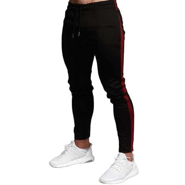 Men Style & Comfort Long Slim Fit Pants Elastic Waist Lace Up