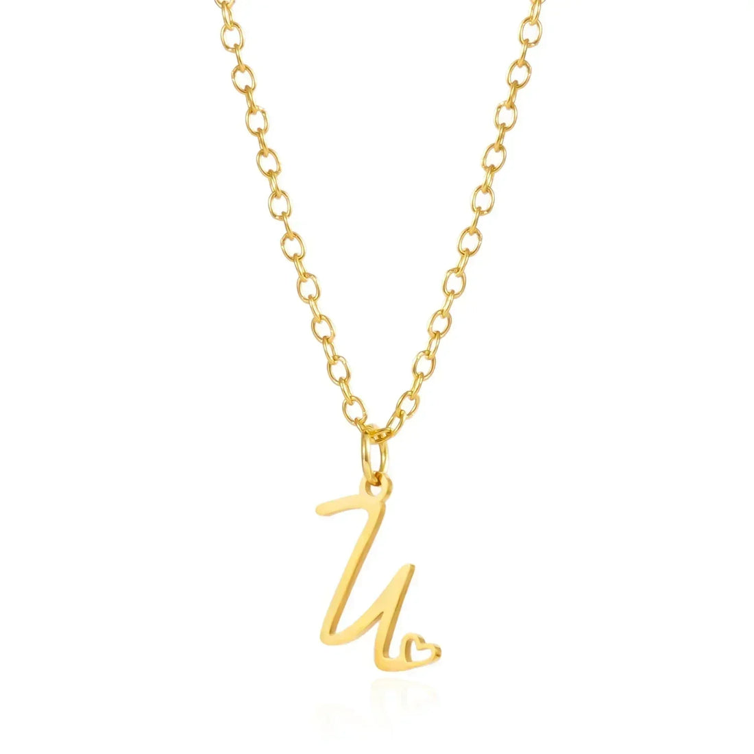26 Initial Letters Heart Pendant Stainless Steel Necklace for Women Gold Color A-Z Alphabet Choker Chain Birthday Jewelry Gift
