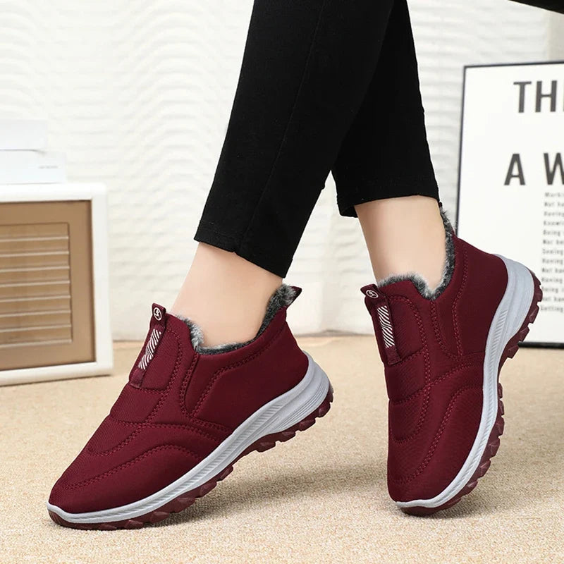 Winter Women Boots Outdoor Snow Boots Warm Lightweight Cotton Boot Non-slip Hiking Walking Shoes Fur Comfortable Women Ankle Boo