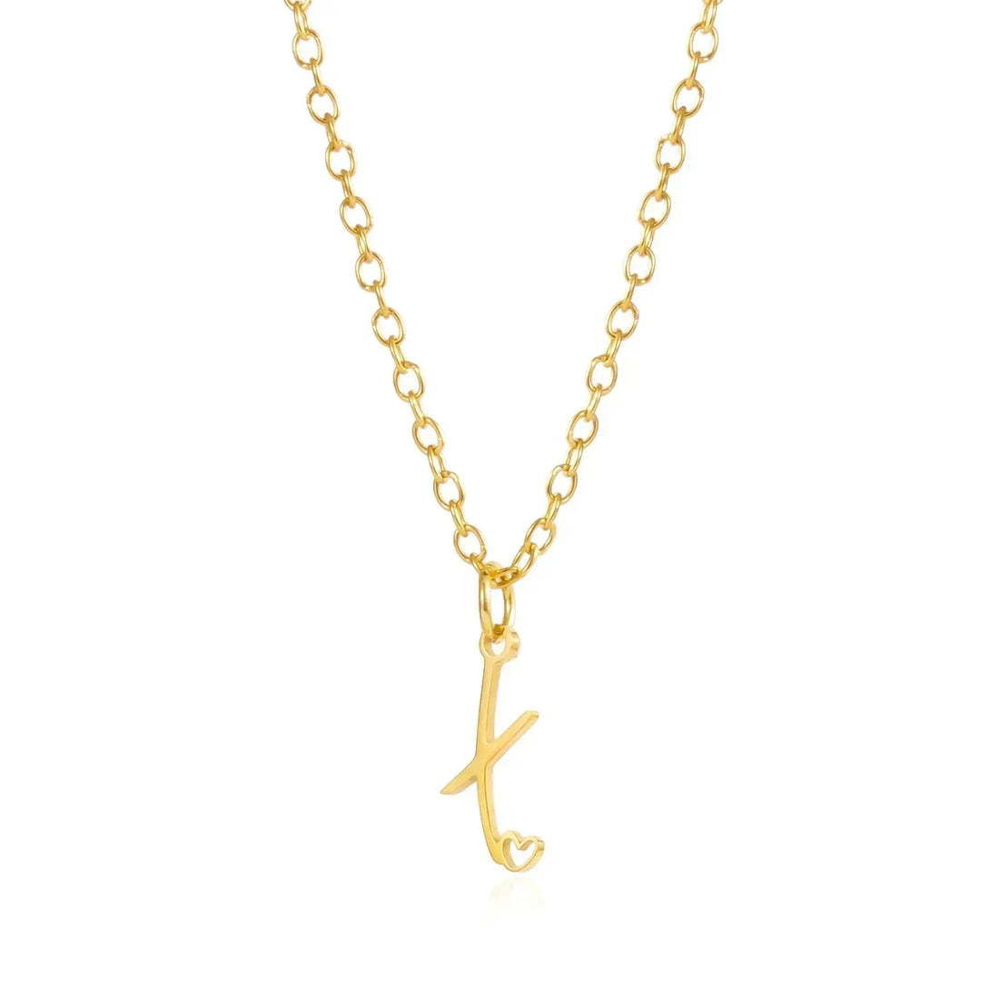 26 Initial Letters Heart Pendant Stainless Steel Necklace for Women Gold Color A-Z Alphabet Choker Chain Birthday Jewelry Gift