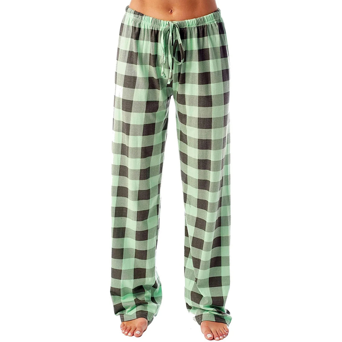 Women Christmas Pajama pants Autumn Winter Plaid Printed Pants