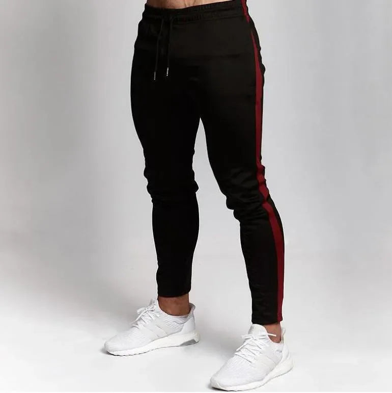 Men Style & Comfort Long Slim Fit Pants Elastic Waist Lace Up