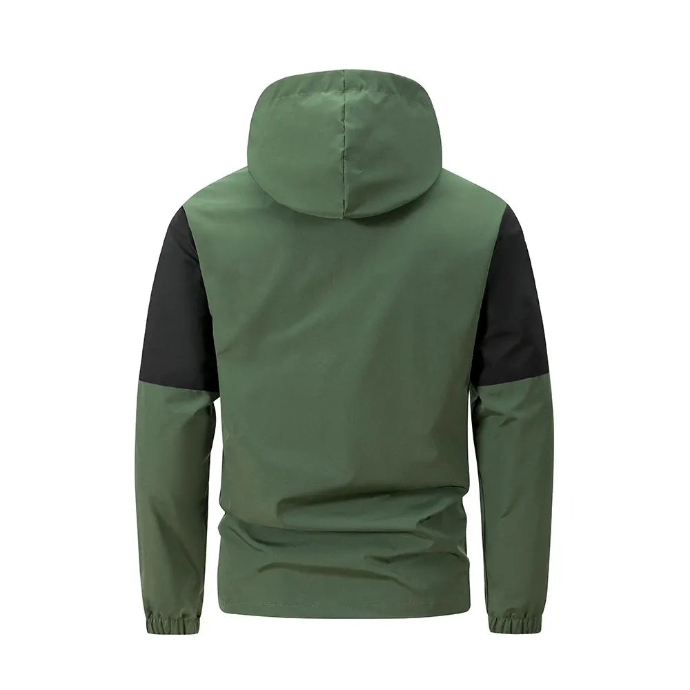 Men Windproof Jacket – Hooded Sportswear for Outdoor Autumn & Winter