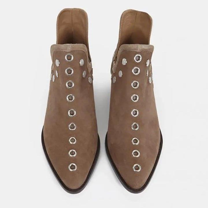 Women's Ankle Boots Autumn New Versatile Pointed Rivet Personalized Short Boots for Women Plus Size43