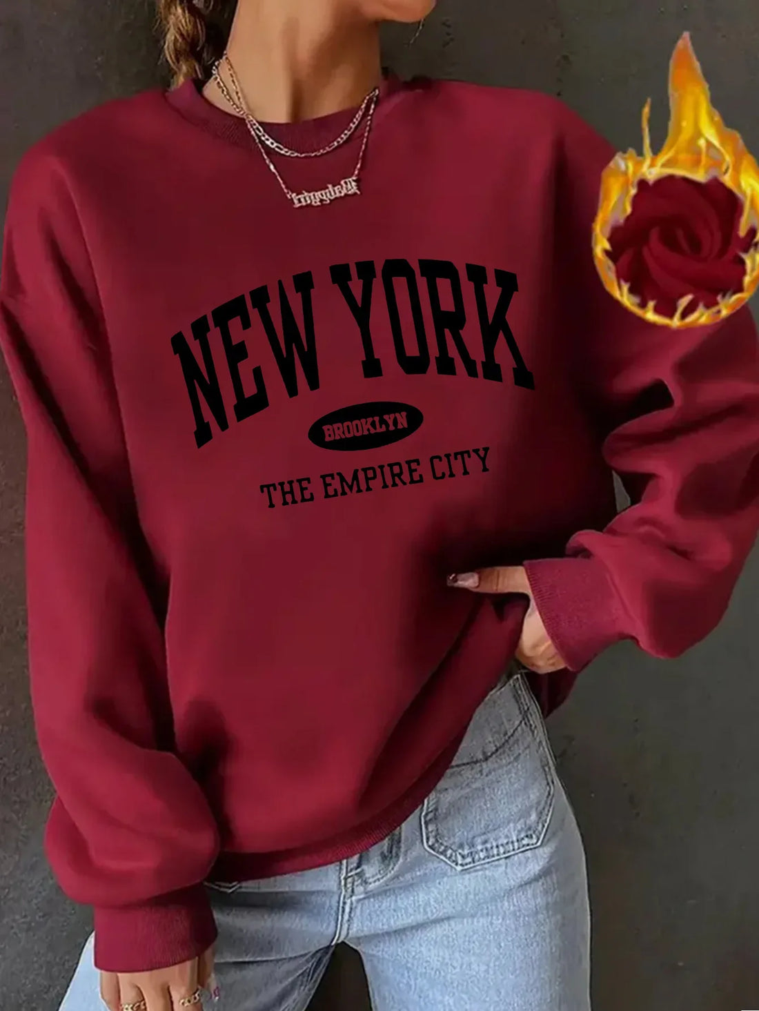 Women's Casual USA Print Pullover Sweatshirt Geometric Design Long Sleeve Round Neck Machine Washable Regular Fit for Autum