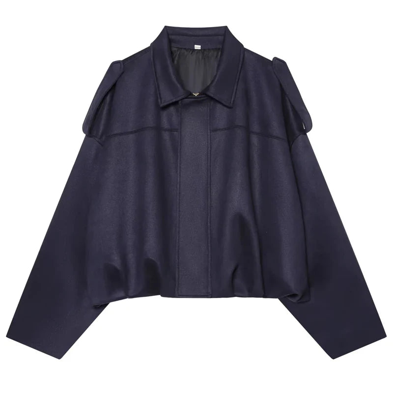 HXAO Women's Bomber Jacket Lapel Long Sleeve Zipper Suede Jacket Women 2025 High Street Cropped Racing Jackets Coats Outerwears