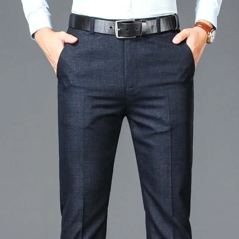 Men’s Business Casual High Waist Straight Classic Suit Pants