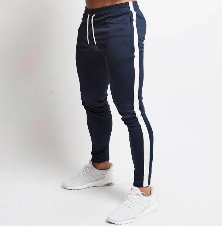 Men Style & Comfort Long Slim Fit Pants Elastic Waist Lace Up