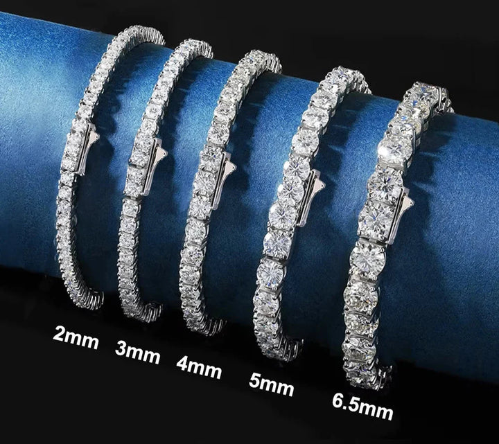 Real Moissanite Tennis Bracelets for Women Man 925 Sterling Silver Plated