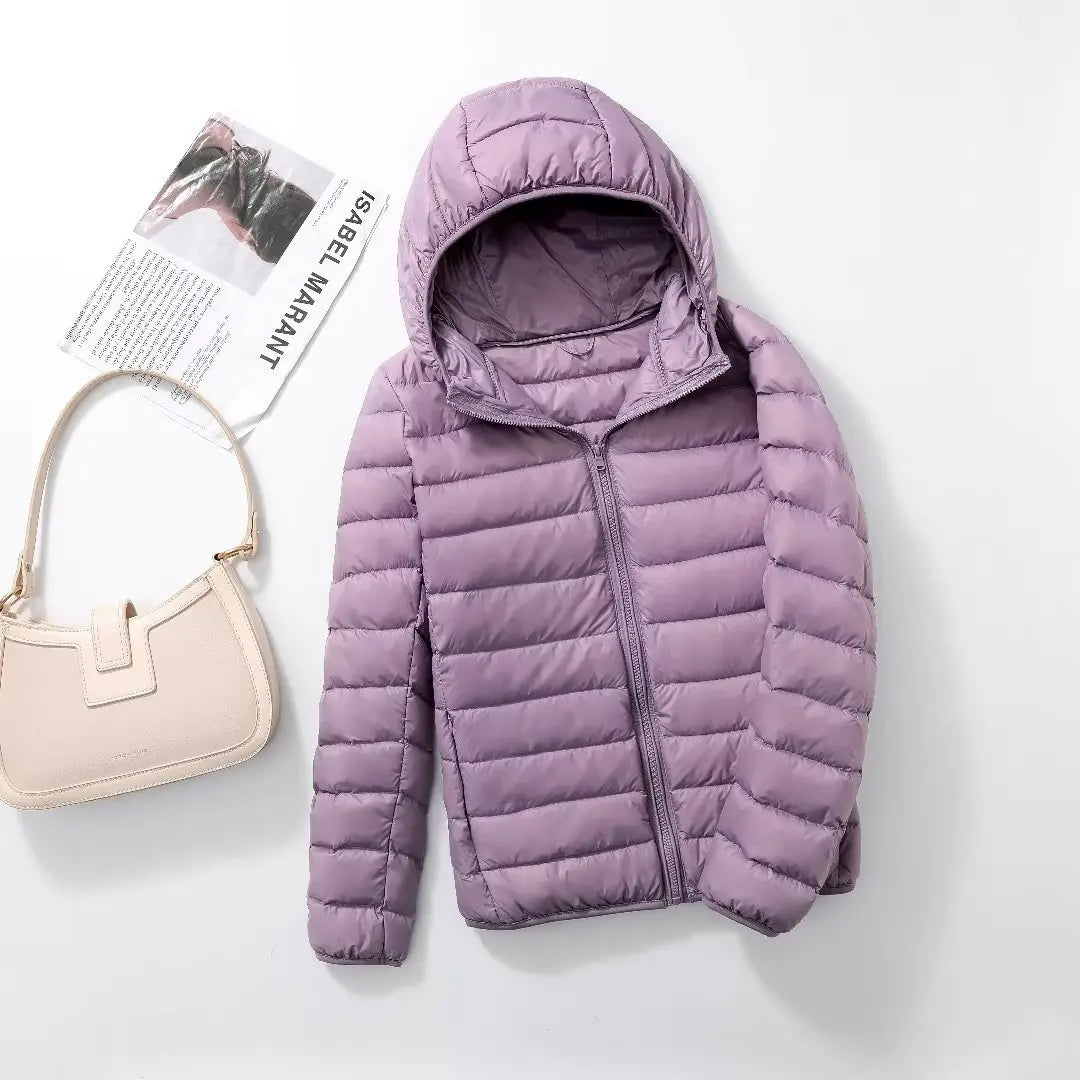 Women's Lightweight Packable Puffer Jacket | Hooded Down Coat