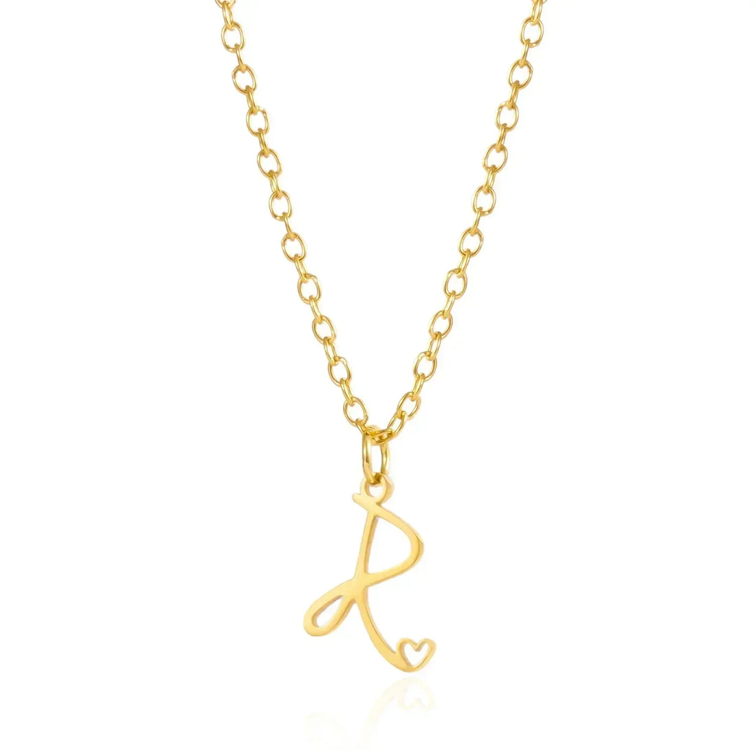 26 Initial Letters Heart Pendant Stainless Steel Necklace for Women Gold Color A-Z Alphabet Choker Chain Birthday Jewelry Gift