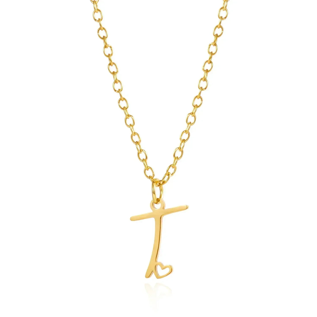 26 Initial Letters Heart Pendant Stainless Steel Necklace for Women Gold Color A-Z Alphabet Choker Chain Birthday Jewelry Gift