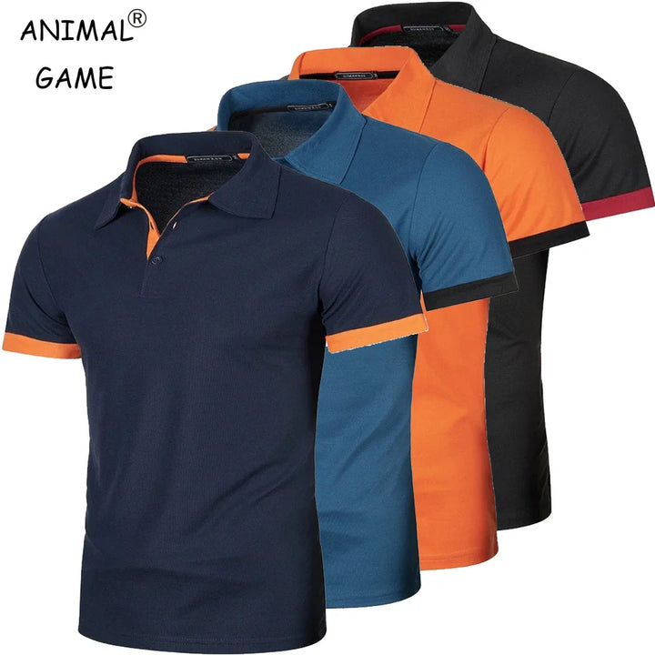 New Mens Short Sleeve Polo Shirt Solid Color