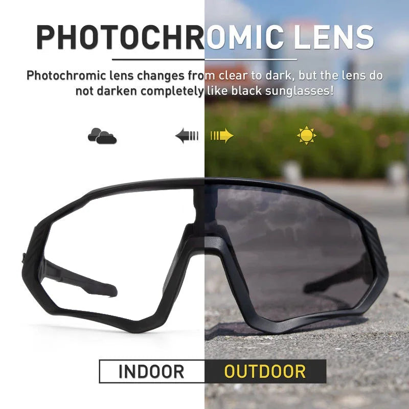 SCVCN Photochromic Bicycle Sunglasses Men Women Sport Runing Goggles UV400 Mountain Road Bike Bicycle Glasses MTB Eyewear