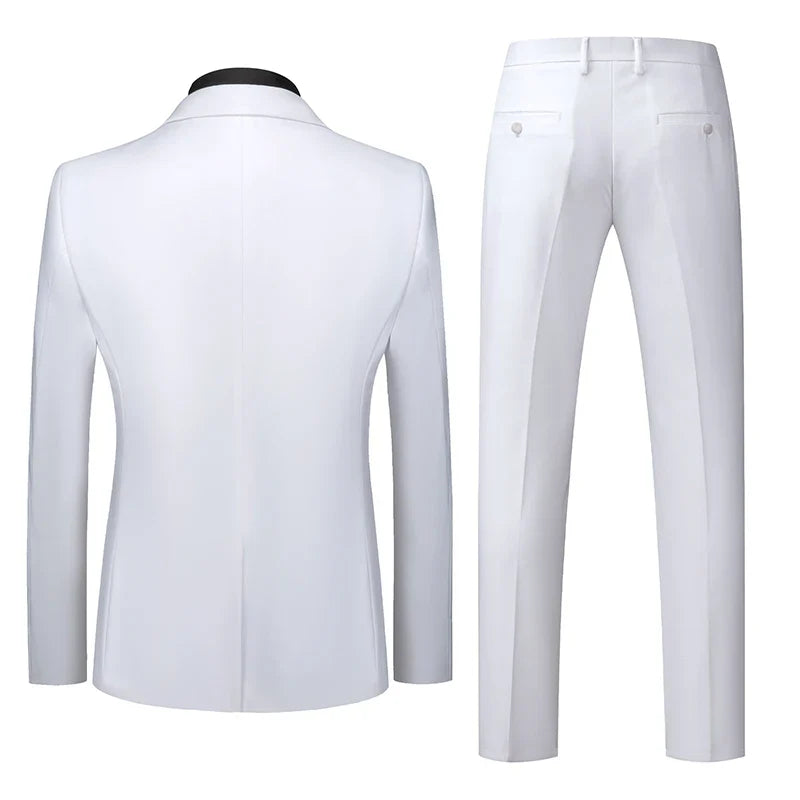 Men's 3 Piece Suit, Jacket Vest Trousers, Slim Fit Blazer Waistcoat Pants
