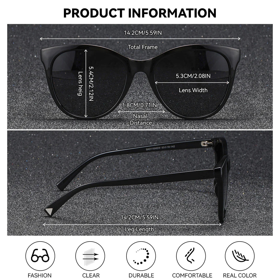 BARCUR Women’s Transparent Fashionable Cat Eye Sunglasses – Polarized UV400 Gradient Lenses for Summer Travel Party & Vacation – Comfortable Durable Best Gift Idea