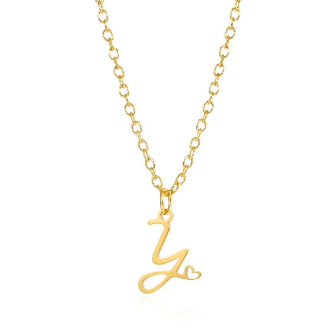 26 Initial Letters Heart Pendant Stainless Steel Necklace for Women Gold Color A-Z Alphabet Choker Chain Birthday Jewelry Gift
