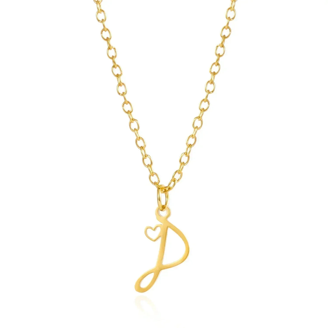 26 Initial Letters Heart Pendant Stainless Steel Necklace for Women Gold Color A-Z Alphabet Choker Chain Birthday Jewelry Gift