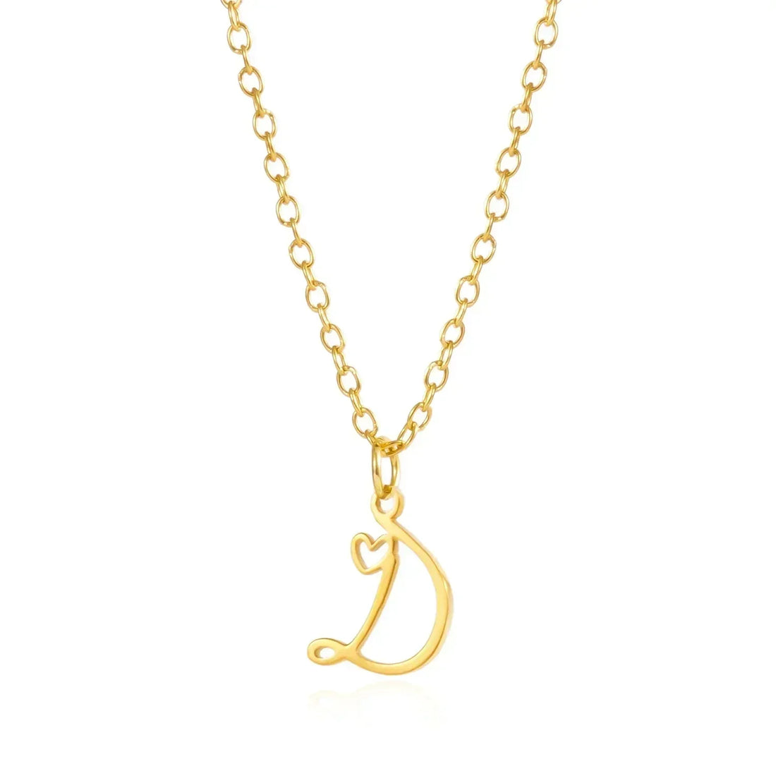 26 Initial Letters Heart Pendant Stainless Steel Necklace for Women Gold Color A-Z Alphabet Choker Chain Birthday Jewelry Gift