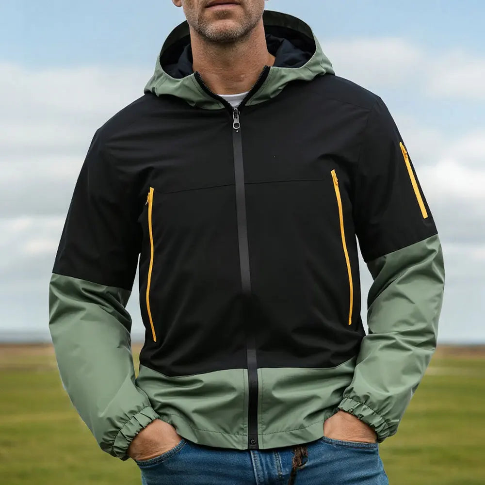 Men Windproof Jacket – Hooded Sportswear for Outdoor Autumn & Winter