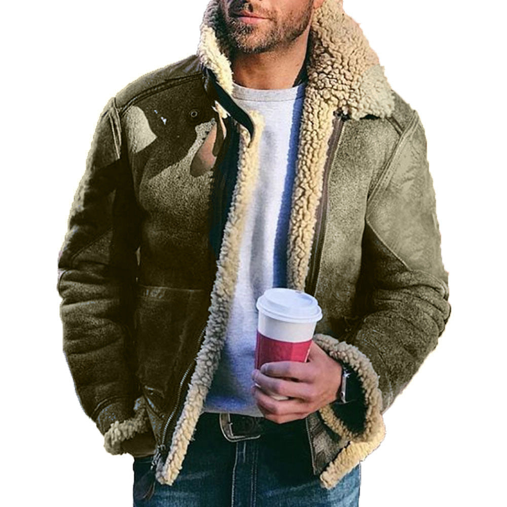 Men's Winter Jacket – Warm Motorcycle Biker Coat with Stand Collar