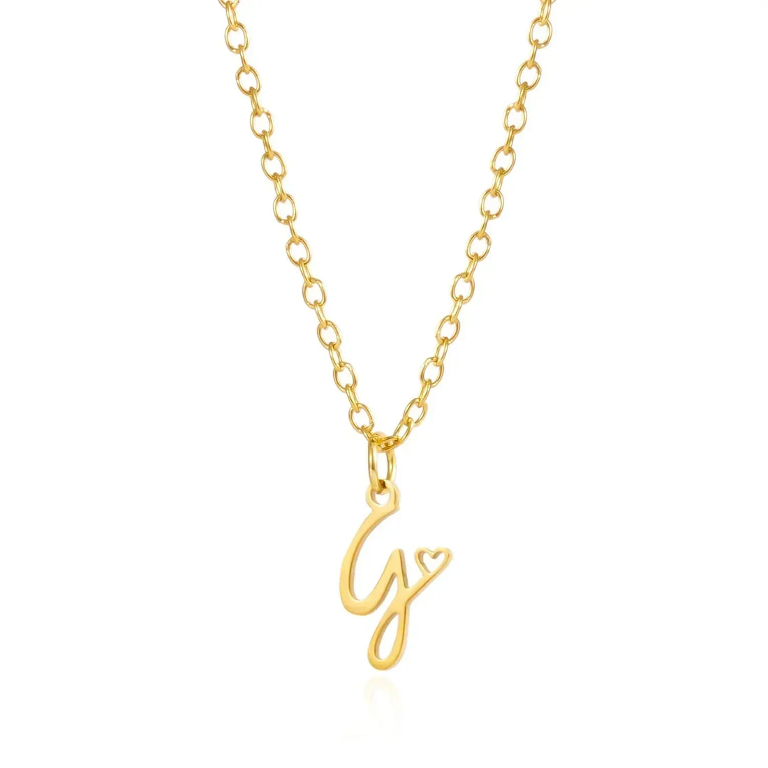 26 Initial Letters Heart Pendant Stainless Steel Necklace for Women Gold Color A-Z Alphabet Choker Chain Birthday Jewelry Gift