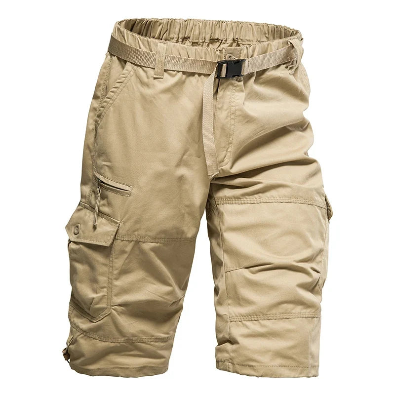 Men's Summer Casual Shorts Cotton Overalls Multi Pocket Knee Shorts American Style Sports Short Pants