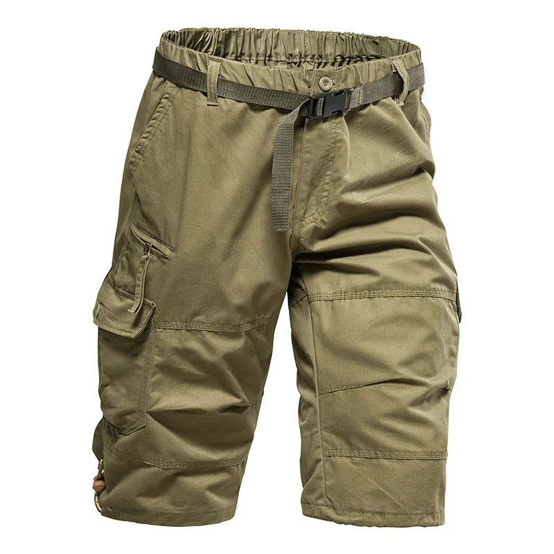 Men's Summer Casual Shorts Cotton Overalls Multi Pocket Knee Shorts American Style Sports Short Pants