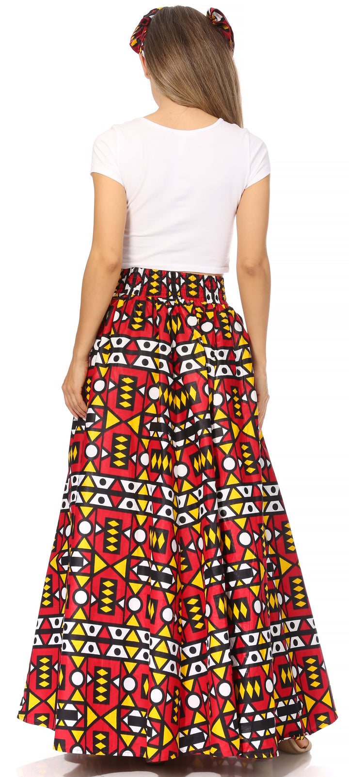 Sakkas Asma's Second Convertible Traditional Wax Print Maxi Skirt with Adjustable Straps - Buy One, Get One 50% Off