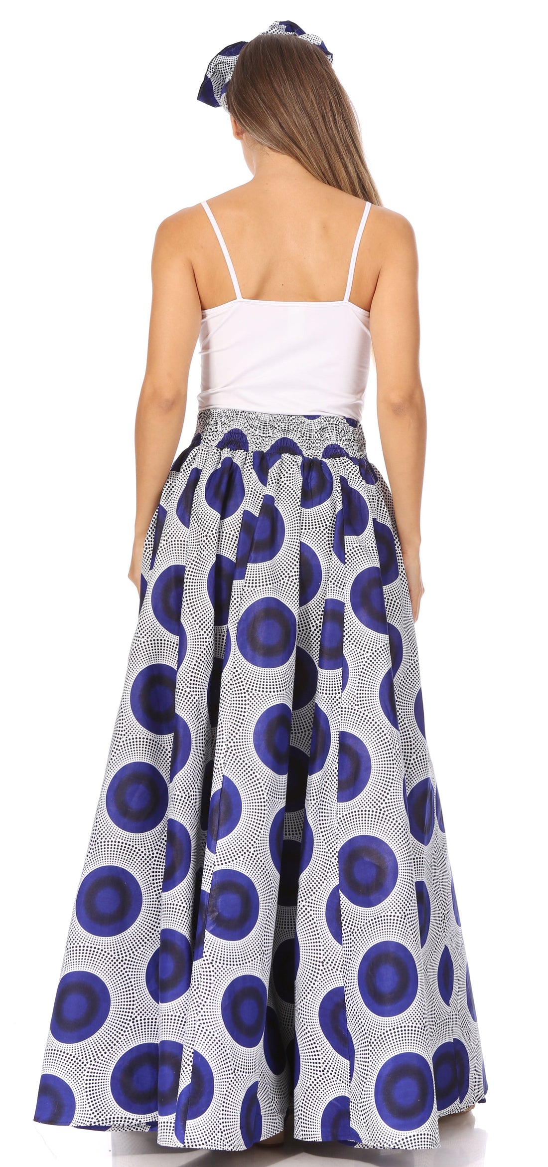 Sakkas Asma's Second Convertible Traditional Wax Print Maxi Skirt with Adjustable Straps - Buy One, Get One 50% Off