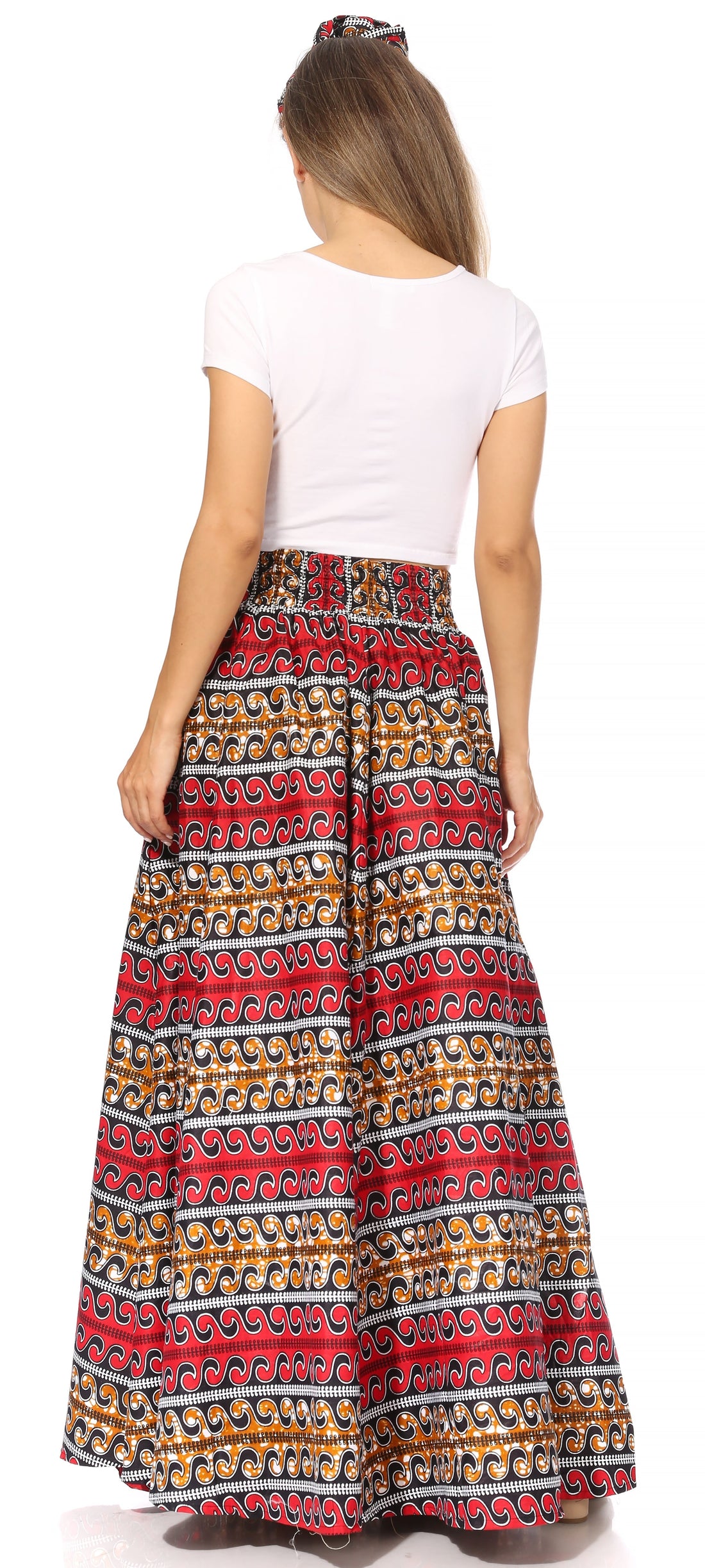 Sakkas Asma's Second Convertible Traditional Wax Print Maxi Skirt with Adjustable Straps - Buy One, Get One 50% Off
