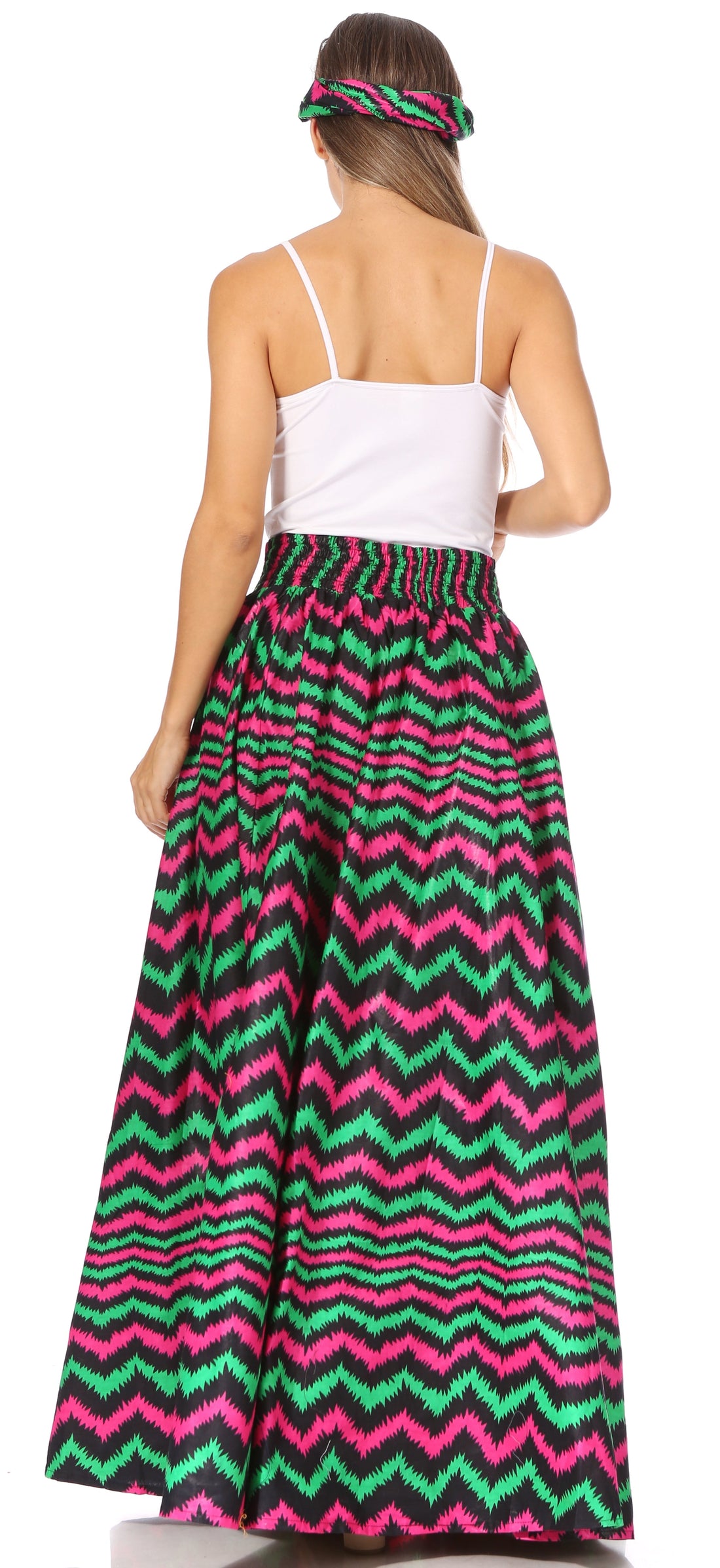 Sakkas Asma's Second Convertible Traditional Wax Print Maxi Skirt with Adjustable Straps - Buy One, Get One 50% Off