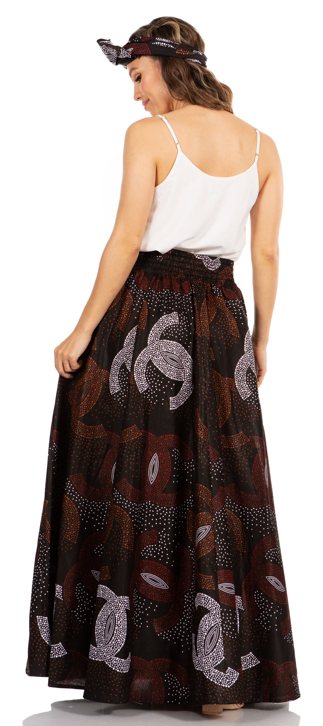 Sakkas Asma's Second Convertible Traditional Wax Print Maxi Skirt with Adjustable Straps - Buy One, Get One 50% Off