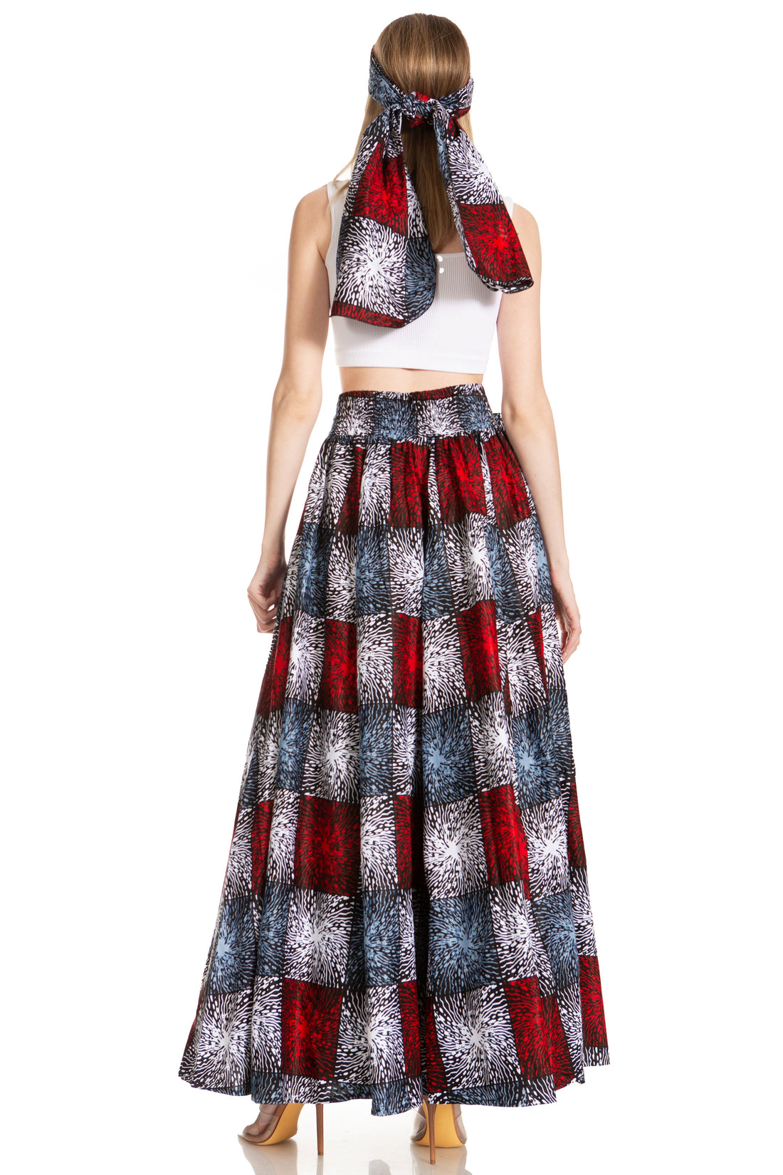 Sakkas Asma's Second Convertible Traditional Wax Print Maxi Skirt with Adjustable Straps - Buy One, Get One 50% Off