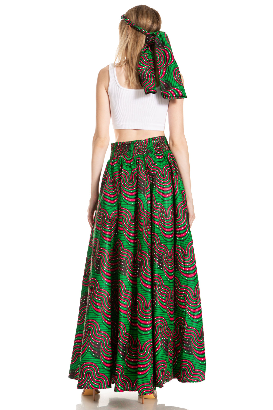 Sakkas Asma's Second Convertible Traditional Wax Print Maxi Skirt with Adjustable Straps - Buy One, Get One 50% Off