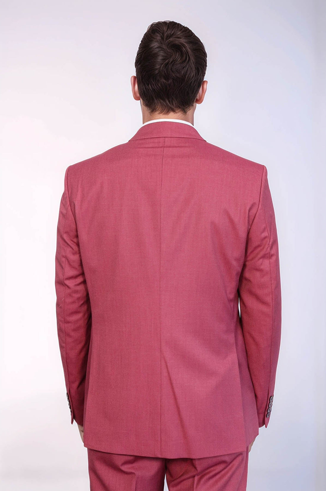 2 Piece Patterned Slim Fit Magenta Men Suit - Wessi